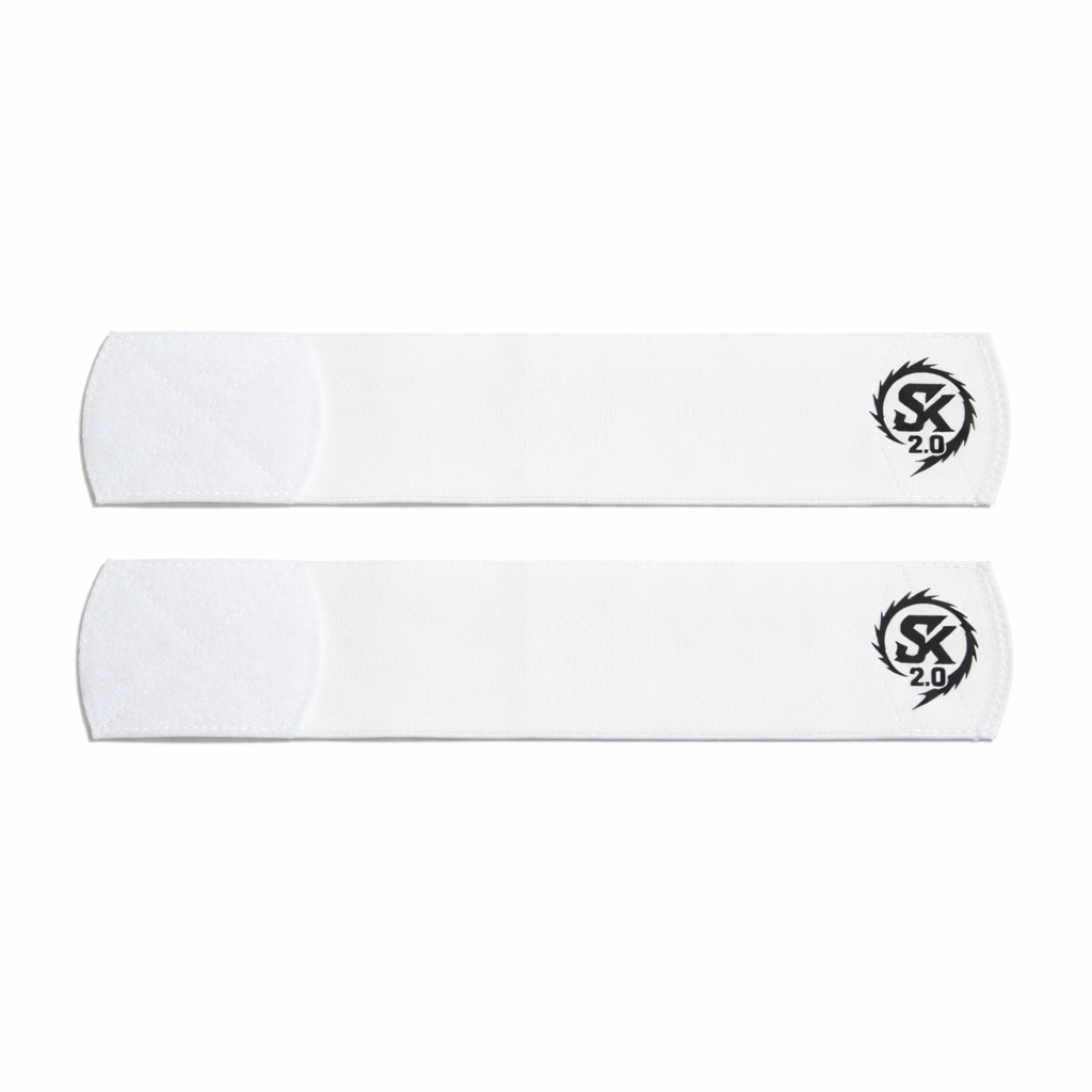 Elastique protege-tibias football Blanc  Skillz 2.0 - Maintien parfait