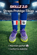 Elastique protege-tibias football Drapeau France Skillz 2.0 - Maintien parfait