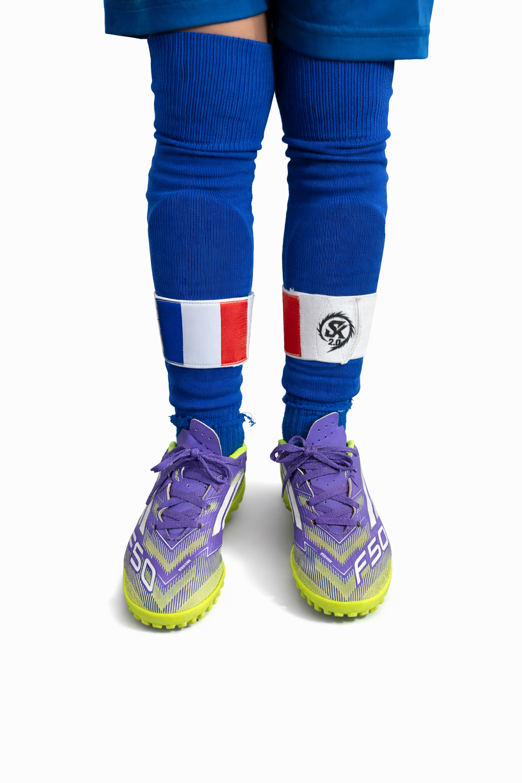 Elastique protege-tibias football Drapeau France Skillz 2.0 - Maintien parfait