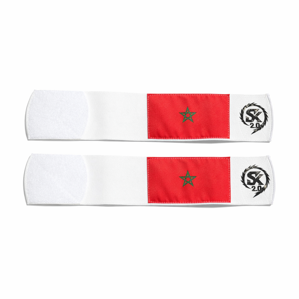 Elastique protege-tibias football Drapeau Maroc Skillz 2.0 - Maintien parfait